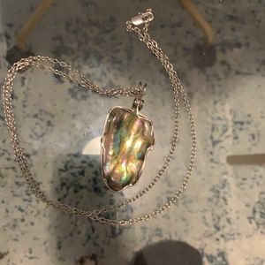 Sterling silver abalone shell necklace